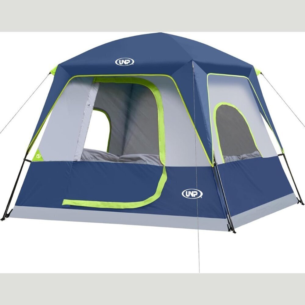 Waterproof 4-Person Camping Tent Easy Setup Dark Blue